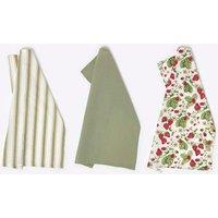 Homescapes Strawberry Tea Towels Set of Three