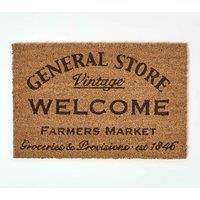 Homescapes General Store Non-Slip Coir Doormat in Natural | Size: 40 cm x 60 cm