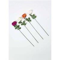 Homescapes Set of 4 Artificial Autumn Rose Stems