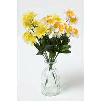 Homescapes Set of 2 Yellow & White Daffodil Spray Single Stems