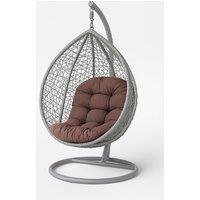 Homescapes Luxury Egg Chair Cushion, Hanging Basket Swing Chair Cushion in Brown