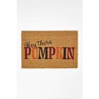Homescapes Hey There Pumpkin Non-Slip Coir Doormat, 40 x 60 cm in Natural