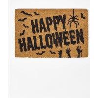 Homescapes Happy Halloween Non-Slip Coir Doormat, 40 x 60 cm in Natural