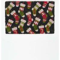 Homescapes Christmas Stockings Non-Slip Coir Doormat, 40 x 60 cm