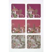 Homescapes Cork Coasters with Mushroom Design, Set of 6