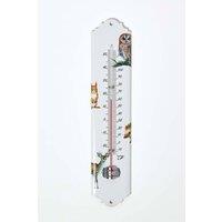 Homescapes Outdoor Thermometer with Woodland Animal Design in White