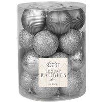 Garden Greatness Set Of 20 Luxury Pattern Silver Baubles | Size: 1 Pack