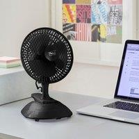 Neo 2 in 1 Mini Clip & Base Mount Desk Fan in Black