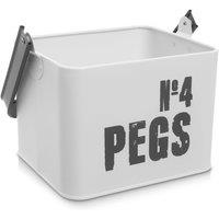 LIVIVO Laundry Peg Storage Container in White