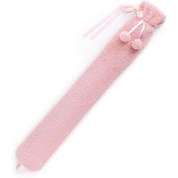 LIVIVO 2L Long Hot Water Bottle Pink - Pom-Poms Lattice Cover
