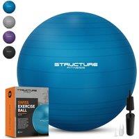 Structure Fitness Anti Burst Yoga Gym Ball Purple Exercise Stability Ball with Hand Pump for Balance Core Training in Blue