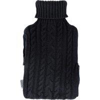 LIVIVO Handwarmer Hot Water Bottle - Grey Knit in Black