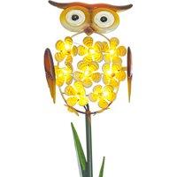 LIVIVO Owl-shaped LED Solar Garden Light in Yellow