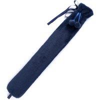 LIVIVO 2L Long Hot Water Bottle Pink - Pom-Poms Lattice Cover in Navy