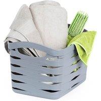 LIVIVO Compact Plastic Storage Baskets in Grey | Size: Medium