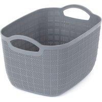 LIVIVO Stackable Plastic Storage Basket in Grey | Size: Medium