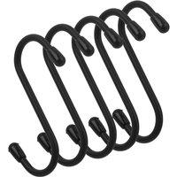 LIVIVO 5pc Hanging S Hooks for Rail - Ideal for Kitchen Storage in Black