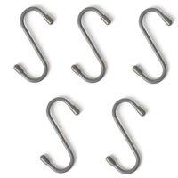 LIVIVO 5pc Hanging S Hooks for Rail - Ideal for Kitchen Storage in Grey