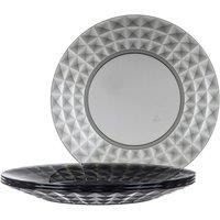 LIVIVO Reusable Plastic Dinner Plates - Set of 4 in Grey