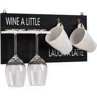 Wicked Gizmos Wall Mounted Coffee Mug & Wine Glass Holder in Black