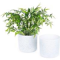 LIVIVO Indoor Plant Pots - Set of 2, Gardening Pot for All House Plants, Herbs & Foliage Plant - Ideal Home Decor Planter - 22cm in White