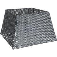 Christmas Village Square Rattan Christmas Tree Skirt - Grey