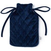 LIVIVO 2L Hot Water Bottle Grey - Diamond Stitch Microfiber Cover in Navy