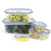 LIVIVO 5-Piece Oval Food Storage Container Set with Grey Lids