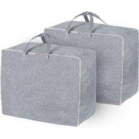 LIVIVO 75L Storage Bags Set of 2 Clothes Duvet Storage Bags with Handles Underbed Foldable Storage Solution in Grey