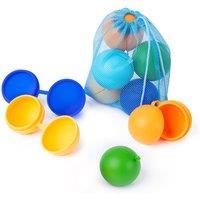 Splash Reusable Water Balloons 10 Pack Multicolour Outdoor Garden Water Toys Non Toxic Latex Free with Bag