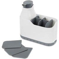 LIVIVO Sink Caddy with Soap Dispenser in White