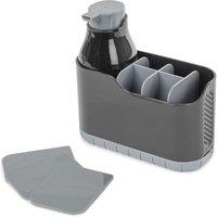 LIVIVO Sink Caddy with Soap Dispenser in Black