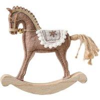 Melody Maison Neutral Brown Felt Standing Rocking Horse Decoration - 16cm