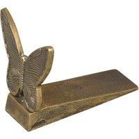 Melody Maison Antique Brass Gold Metal Butterfly Doorstop