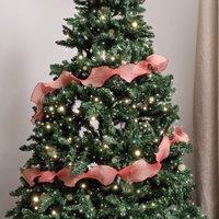 Melody Maison Red Sparkle Ruffle Christmas Tree Ribbon - 270cm (2.7m / 106.3')