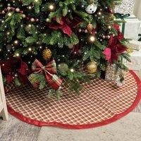 Melody Maison Red Checked Print Christmas Tree Skirt - 120cm