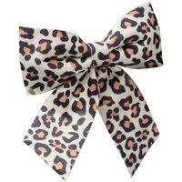 Melody Maison Set Of 4 Leopard Print Velvet Bow Decorations - 14cm in Black