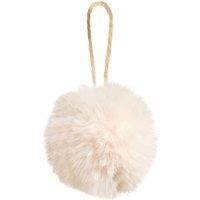 Melody Maison Set Of 3 Small Cream Faux Fur Baubles - 7.5cm