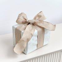 Melody Maison Natural Linen Hessian Look Wired Ribbon 2.7m in Brown