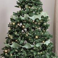 Melody Maison Green Sparkle Ruffle Christmas Tree Ribbon - 270cm (2.7m / 106.3')
