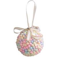 Melody Maison Set Of 3 Mutlicoloured Pastel Beads Bauble - 8cm in Pink