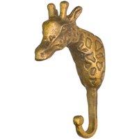 Melody Maison Gold Metal Giraffe Wall Hook in Metallic Gold