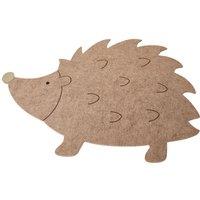 Melody Maison Set Of 4 Brown Hedgehog Shaped Felt Placemats