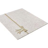 Melody Maison Set Of 4 Beige Rectangular Felt Placemat With Champagne Gold Bow