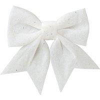 Melody Maison Set Of 4 White Glitter Christmas Bows