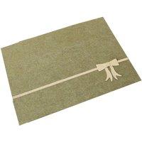 Melody Maison Set Of 4 Green Rectangular Felt Placemat With Champagne Gold Bow