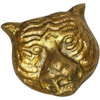 Melody Maison Gold Tiger Head Drawer Knob in Metallic Gold