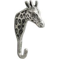 Melody Maison Silver Metal Giraffe Wall Hook in Metallic Silver