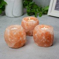 Menkind Well Being Himalayan Salt Tealight Holders Handcrafted Elegance in Pink