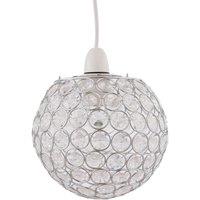 First Choice Lighting Clear Jewelled Globe Light Shade in Silver